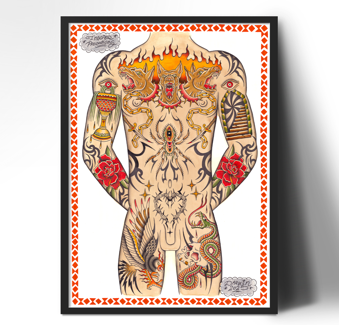 TATTOO FLASH PRINT - MAN